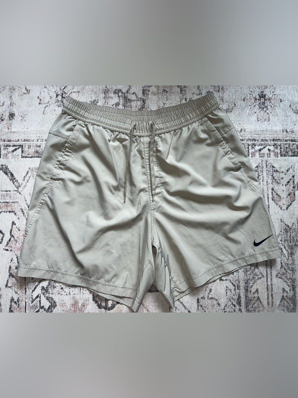 Nike Dry Fit Men's Casual Drawstring Shorts - Light Gray/Beige